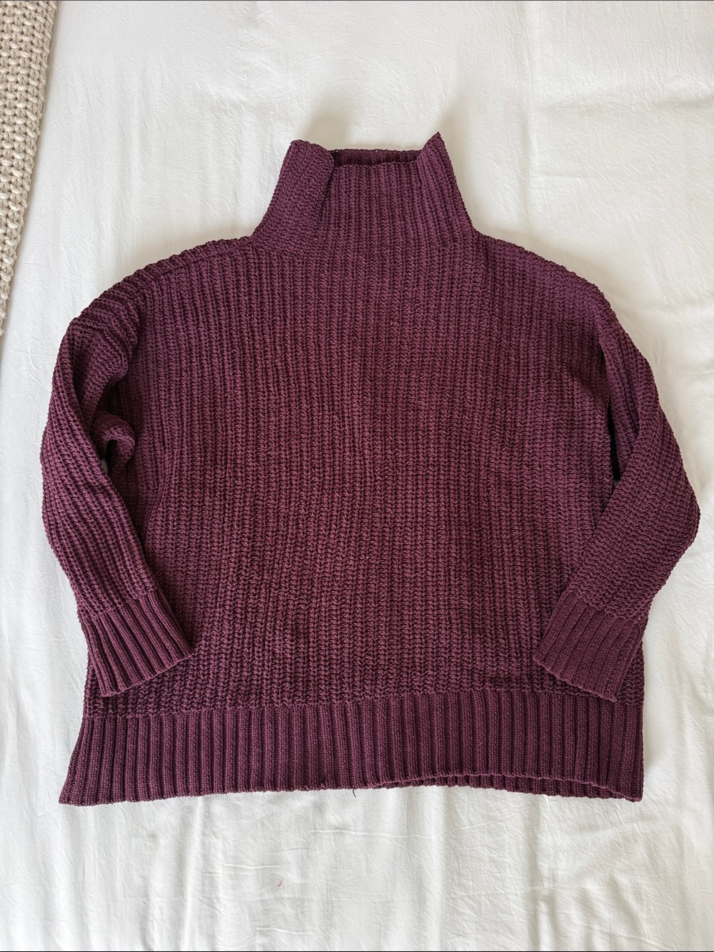 Aerie Turtleneck Chunky Knit Sweater - Plum